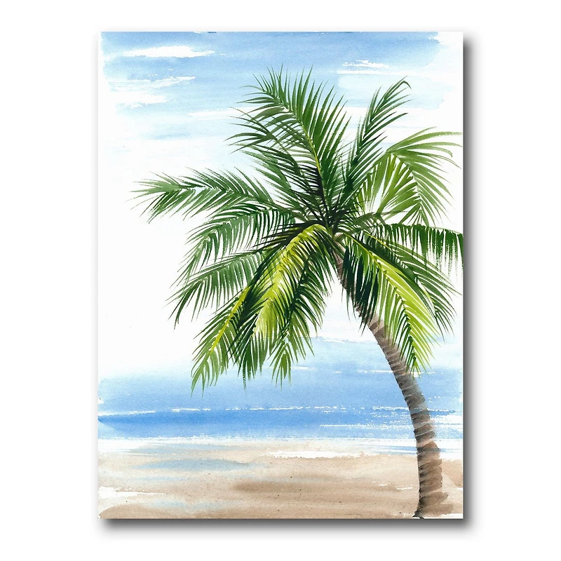 Designart Palm Tree At The Beach Resort Canvas Wall Art