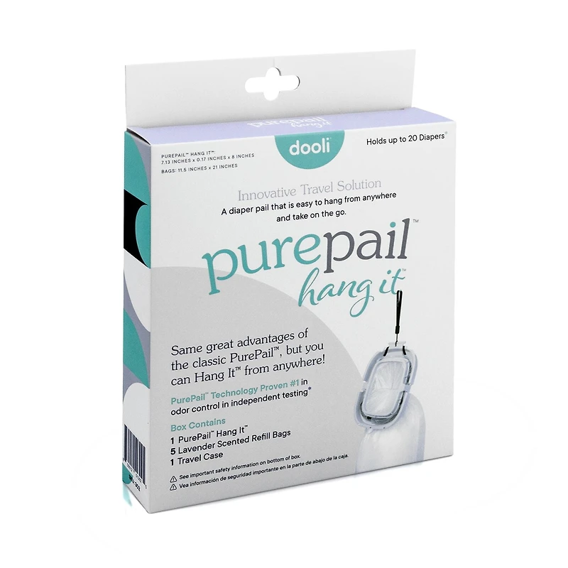 PurePail Hang It Odor-Trapping Diaper Disposal, White