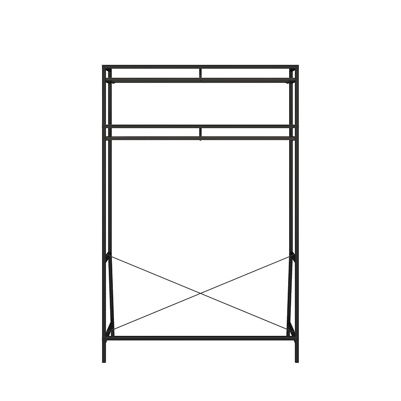 Novogratz Beverly Over-The-Bed Storage for Twin & XL Twin Beds, Walnut/Black