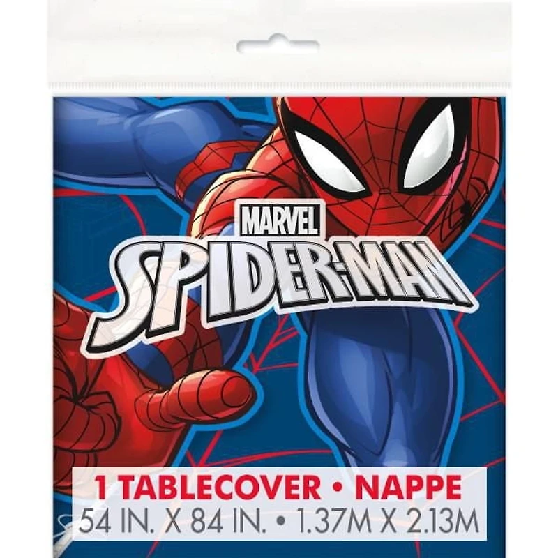 Spider-Man Rectangular Plastic Table Cover, 54" x 84", 1 Tablecover measures 54" x 84"