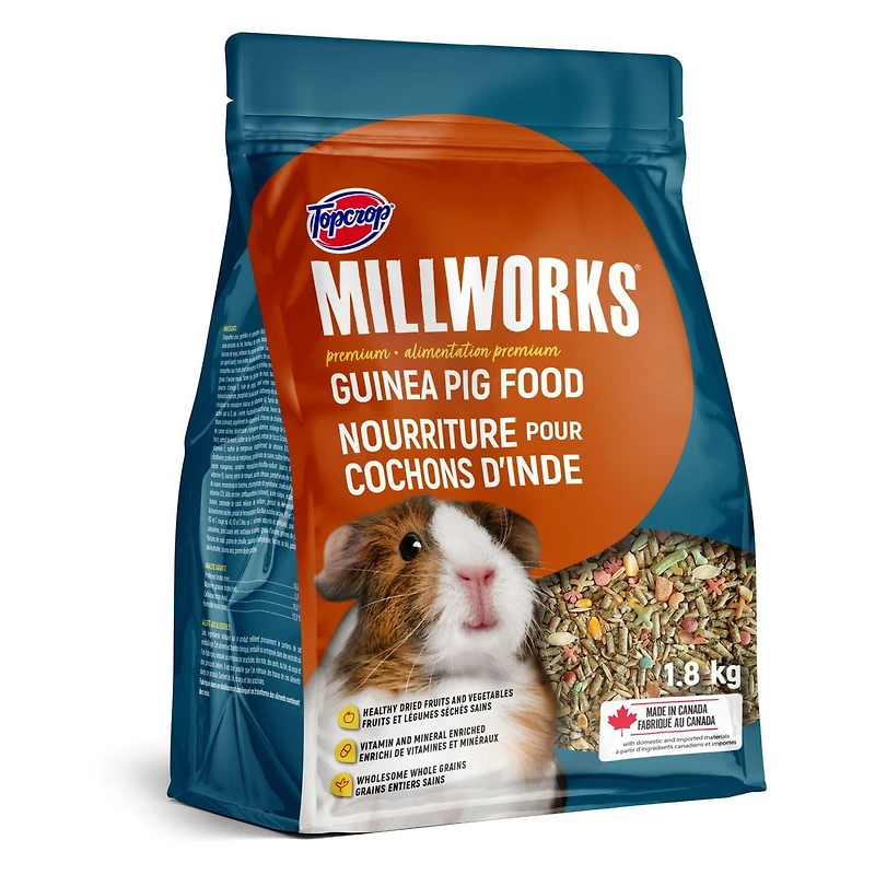 Topcrop Millworks Nourriture de haute qualite pour cochons d'inde 1,8 kg