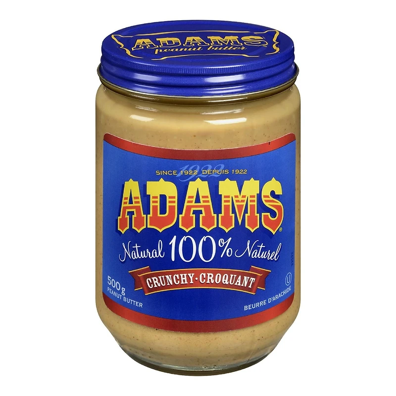 Adams beurre d'arachide croquant 100% naturel 500g