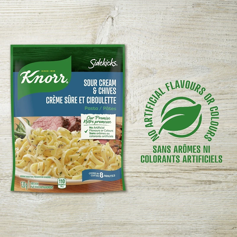 Plat d'Accompagnement de Pâtes Knorr Sidekicks Crème Sûre et Ciboulette 120 g Plats d'accompagnement
