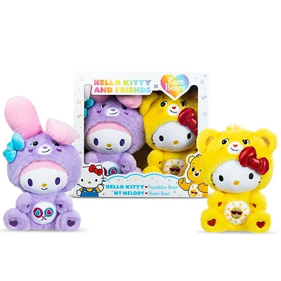 Care Bears Hello Kitty 2-Pack Plush, Funshine and Share