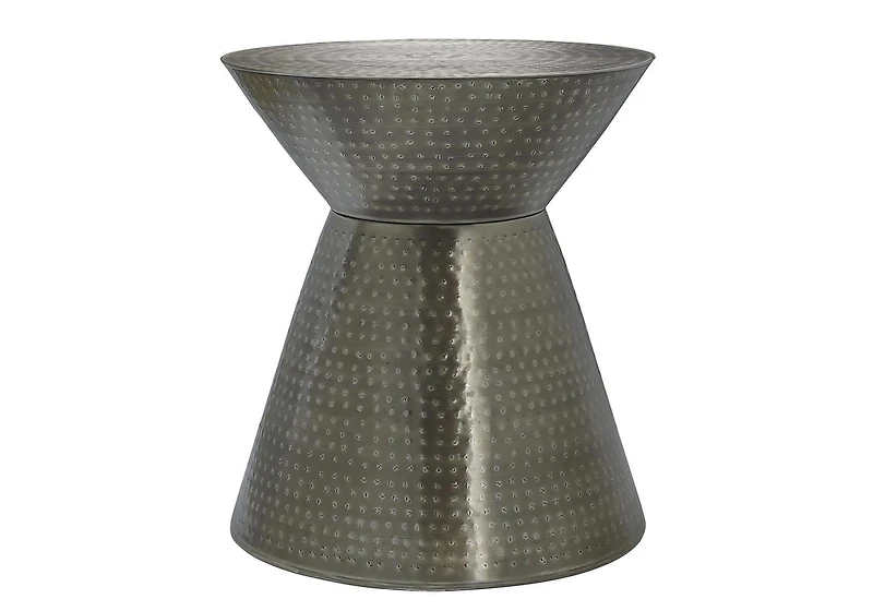 Monarch Specialties  Table D'appoint, Tambour, Coté, Bout, Table De Nuit, Lampe, Salon, Chambre À Coucher, Métal Gris, Contemporain, Moderne