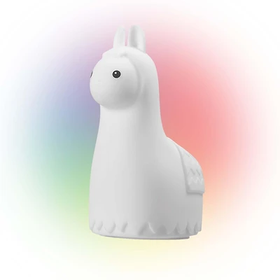 Veilleuse pour enfant en silicone en forme de lama blanc avec DEL multicolore intégrée Veilleuse avec DEL multicolore intégrée