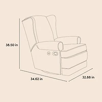 Storkcraft Serenity Wingback Upholstered Recline Glider with USB