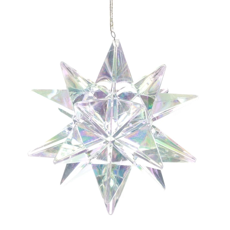 HOLIDAY TIME CLEAR PLASTIC BURST ORNAMENT