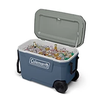 Coleman Classic Series 62-Quart Wheeled Camping Cooler, Lakeside Blue