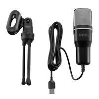 onn. Omnidirectional Computer Microphone with Adjustable Tripod, Plug and Play