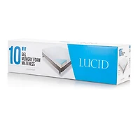Lucid 10 Inch Dual-Layered Gel Memory Foam Mattress, Twin