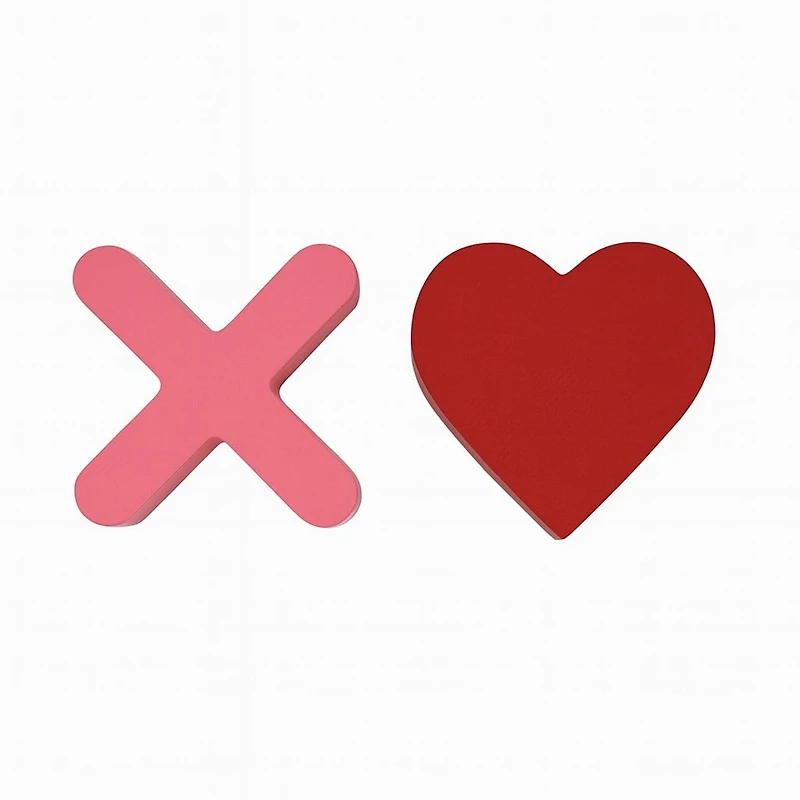 Way To Celebrate! Jeu de Tic Tac Toe rouge et rose 5,91 po, jolie déco de table Saint-Valentin