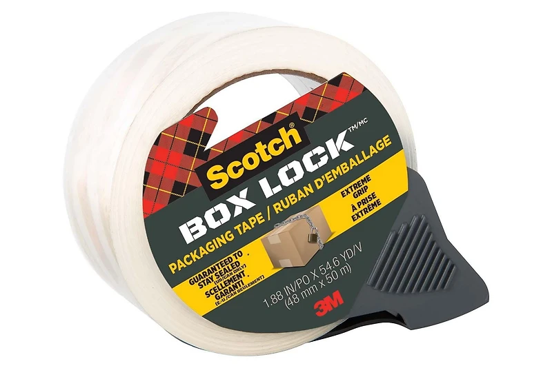 Scotch(R) Box Lock(TM) Packaging Tape 3950-RD-EF-6WC, 1.88 in x 54.6 yd (48 mm x 50 m), 3950-RD-EF-6WC