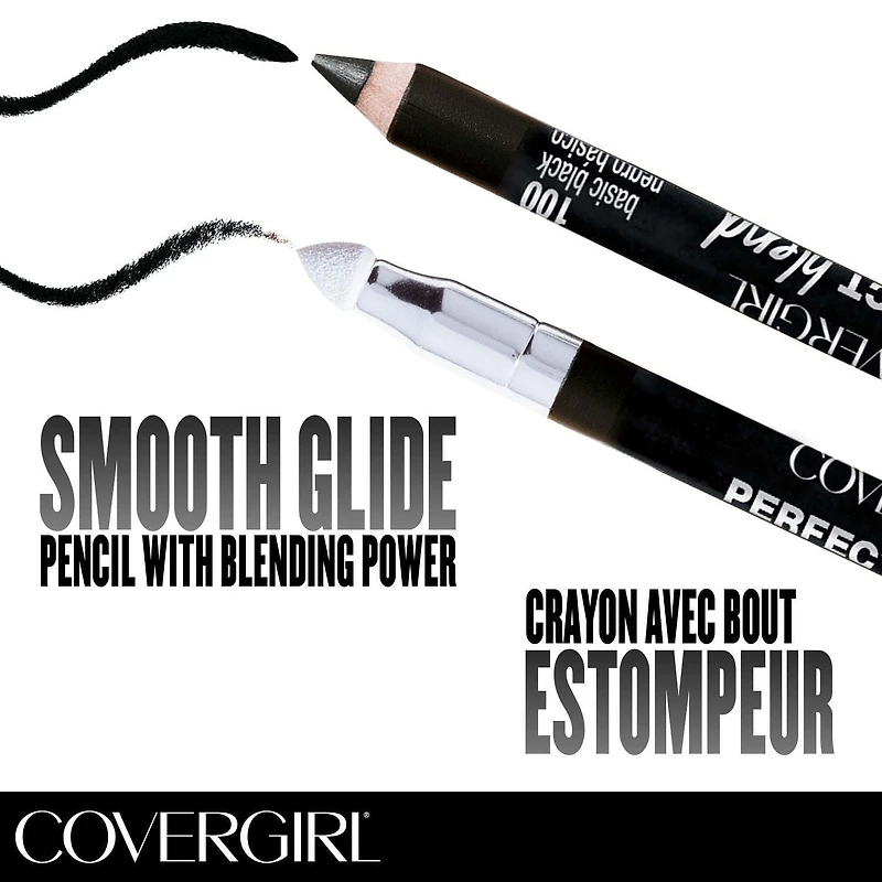 COVERGIRL Crayon pour les yeux Perfect Blend, regard défini, ligne précise, embout estompeur en peluche, application lisse, 100% Sans Cruauté Crayon pour les yeux