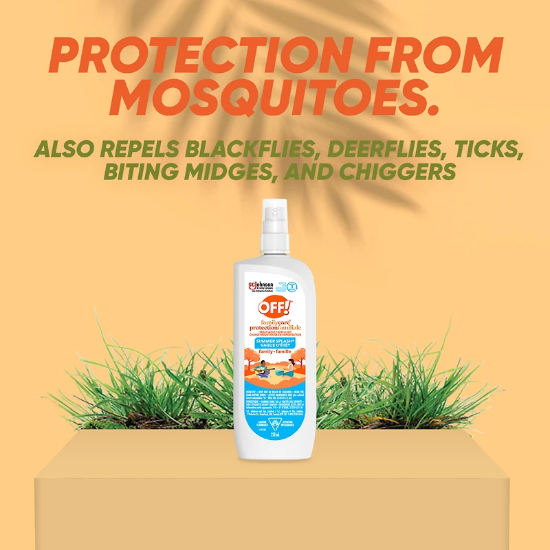 OFF! Vaporisateur chasse-moustiques protection familiale avec parfum Vague d’été, jusqu’à 3 heures de protection, 250 ml