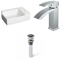 American Imaginations AI- 16,25 pouces Vaisseau blanc de bâti de mur de W pour le forage droit de 1 trou