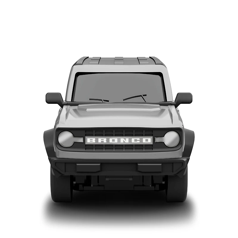 Adventure Force 1:64 Scale RC Nano Racer Ford Bronco Grey, Rechargeable Mini Remote Control Car with Lights – Red, Ages 6+