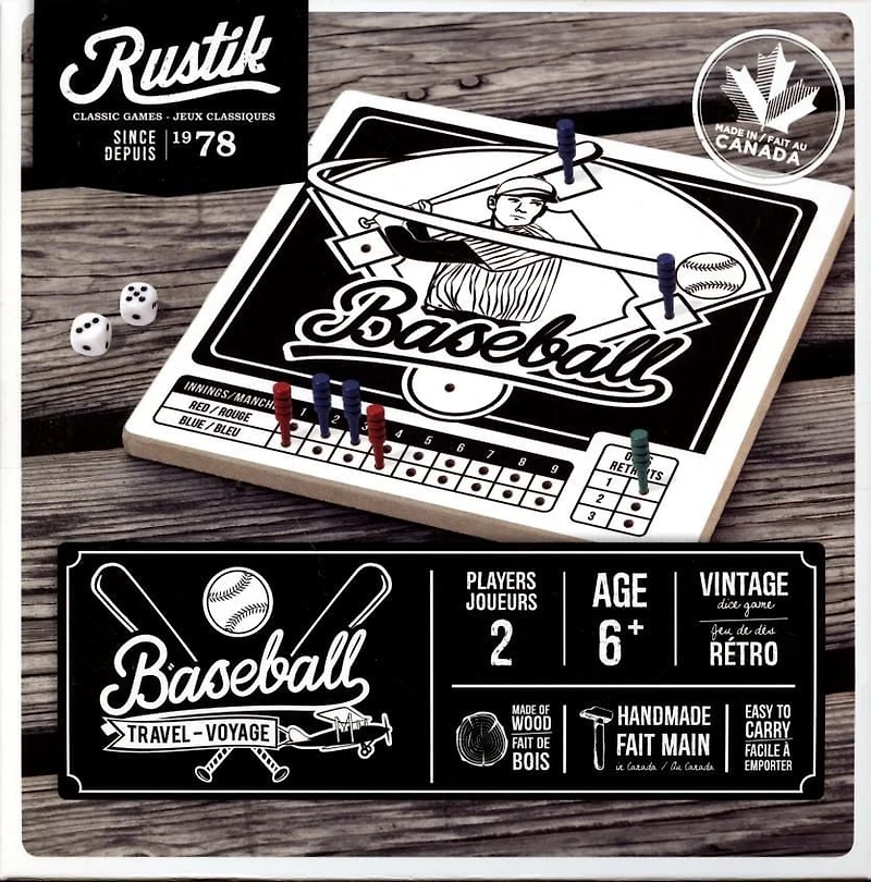 Rustik Travel Game - Baseball