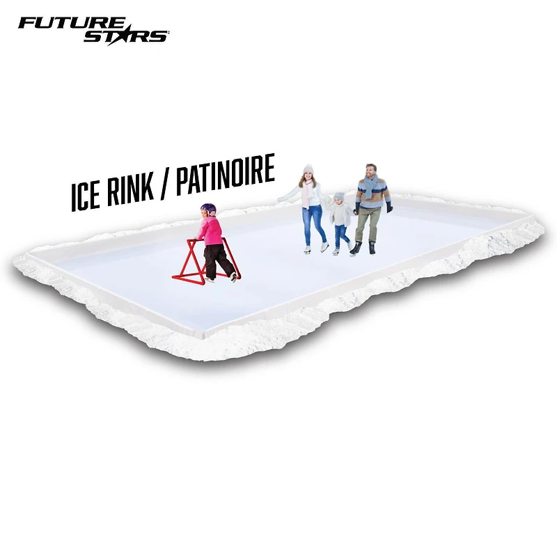 Patinoire d'arrière-cour Future Stars - Cadre, bâche et piquets enterrés - Personnalisez la taille jusqu'à 20' x 10'!