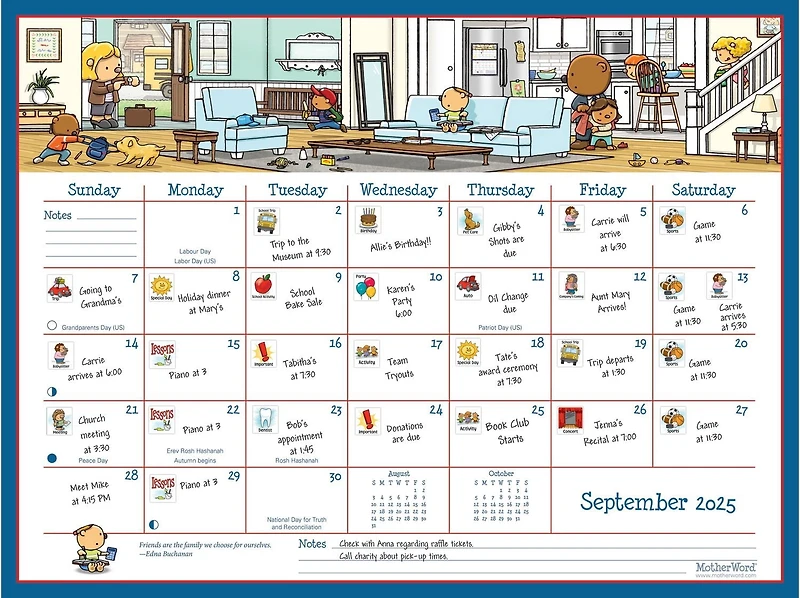 2026 MotherWord Ultimate Family, Large Desk/Wall Calendar, English