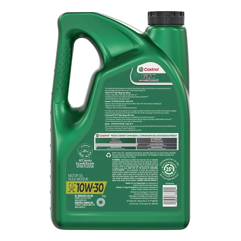 Castrol GTX – High Mileage 10W30 5L, A premium oil formulated for engines with over 120,000km.