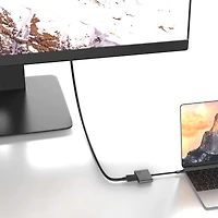 Onn. USB-C, HDMI, USB 3.0 3-in-1 Adapter with Power Delivery 3.0 - Grey, 4 IN. 10 cm Cable