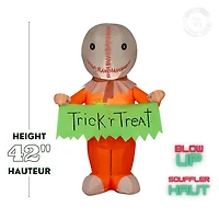 Sam gonflable d'Halloween avec bannière « Trick 'r Treat »