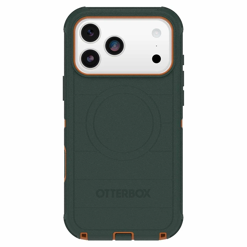 OtterBox Étui Defender Pro MagSafe avec Contrôle de la Caméra Coopersmith (Vert) pour iPhone 17 Pro