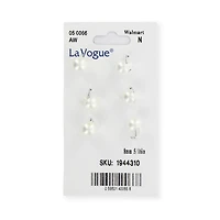 LA VOGUE EMBASSY Shank Button, White, 15mm (5/8"), 2 Count, 8mm