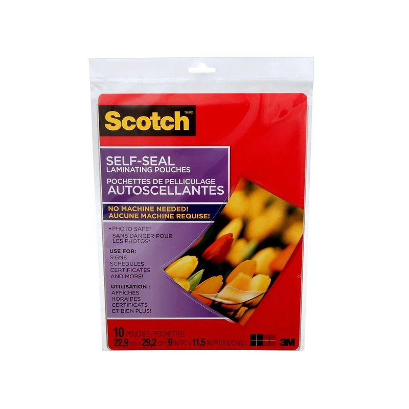 Pochette de pelliculage autoadhésive LS854-10-C Scotch®, 22,9 cm x 29,2 cm, 10/paquet Scotch®, LS854-10-C