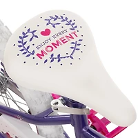 Huffy Sea Star 18-inch Girls’ Bike with Training Wheels, Purple, 4-8 years