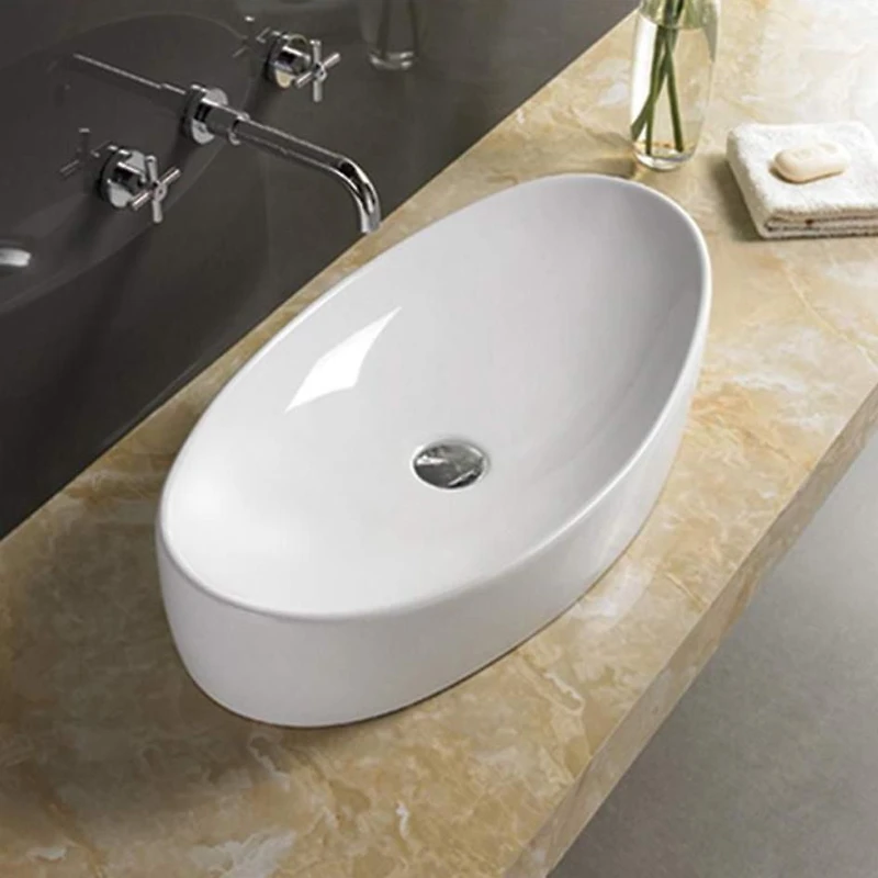 American Imaginations 25.6-in. W Above Counter White Bathroom Vessel Sink For Wall Mount Wall Mount Drilling AI-28452