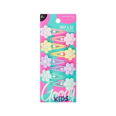 Goody Kids Contour Clips with Flowers - 5Ct