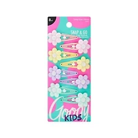 Goody Kids Contour Clips with Flowers - 5Ct