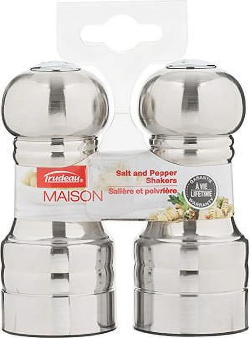 Salière et poivrière Century de Trudeau Maison en acier inoxydable de 11,5 cm (4,5 po) Salière & poivrier acier inox