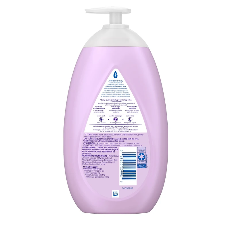 Johnson's Baby Bedtime Moisturizing Lotion and Cream for Dry Skin, 800 ml, 800 mL