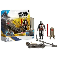 Star Wars Epic World of Action The Mandalorian 4 Inch Action Figure & Speeder Bike