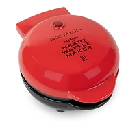Nostalgia My Mini Personal Electric Heart Waffle Maker, Red