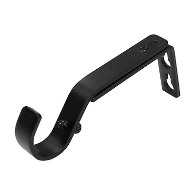 Mainstays 7/8”-1" Matte Black Adjustable Single Curtain Rod Bracket Set (2 Pack)