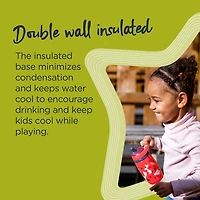 Bouteille d'eau isotherme Sportee Superstar pour tout-petits  de Tommee Tippee, INTELLIVALVE étanche et résistant aux secousses | Technologie antimicrobienne (9oz, 12+ mois, 1 compte) Vert
