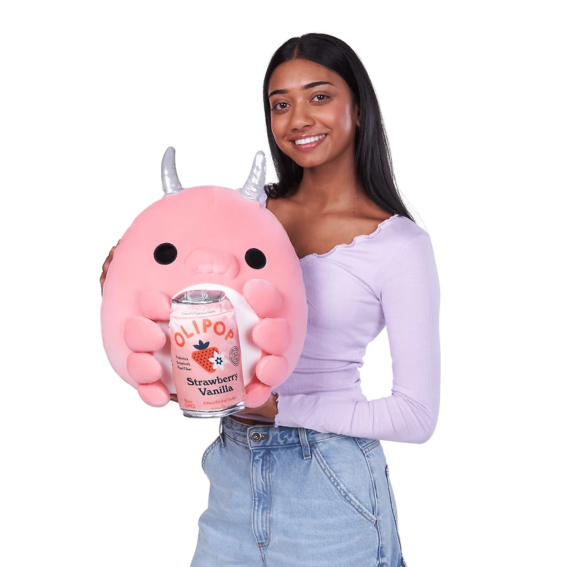 Snackles Peluche série 3 14 pouces sous licence de ZURU (Deap Sea Pig w/Olipop Strawberry Vanilla Soda) de ZURU, Peluche avec licence accessoires Snack Brand