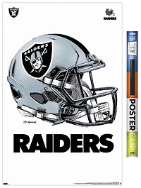 NFL Las Vegas Raiders - Drip Helmet 20 Wall Poster, 22.375" x 34" Framed