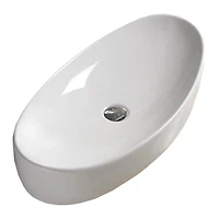 American Imaginations 31-in. W Above Counter White Bathroom Vessel Sink Set For Deck Mount Drilling AI-33416