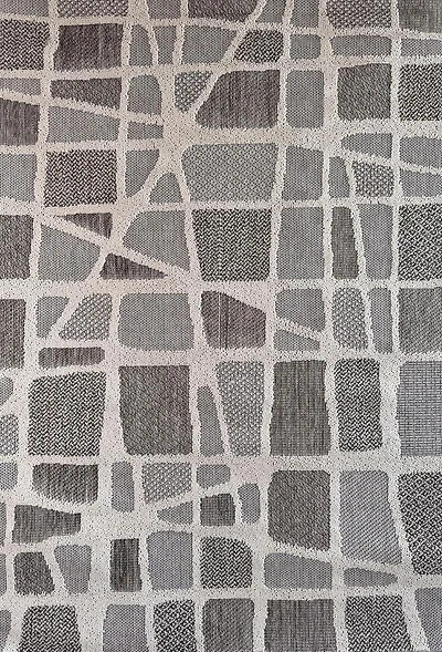 Tapis d'interieur exterieur abstrait Rug Branch Hogar, gris creme, moderne - Salon, chambre, salle a manger et cuisine