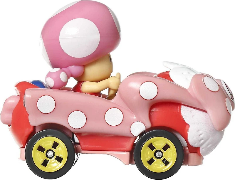 Personnages et karts de Mario Kart Toadette Fille D'Anniversaire véhicule Hot Wheels en métal moulé sous pression à l’échelle 1:64