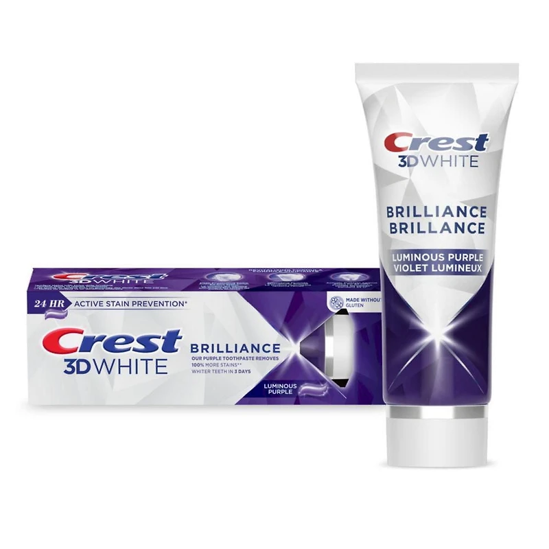 Dentifrice violet blanchissant Crest 3D White Brillance, Menthe lumineuse 85 ml