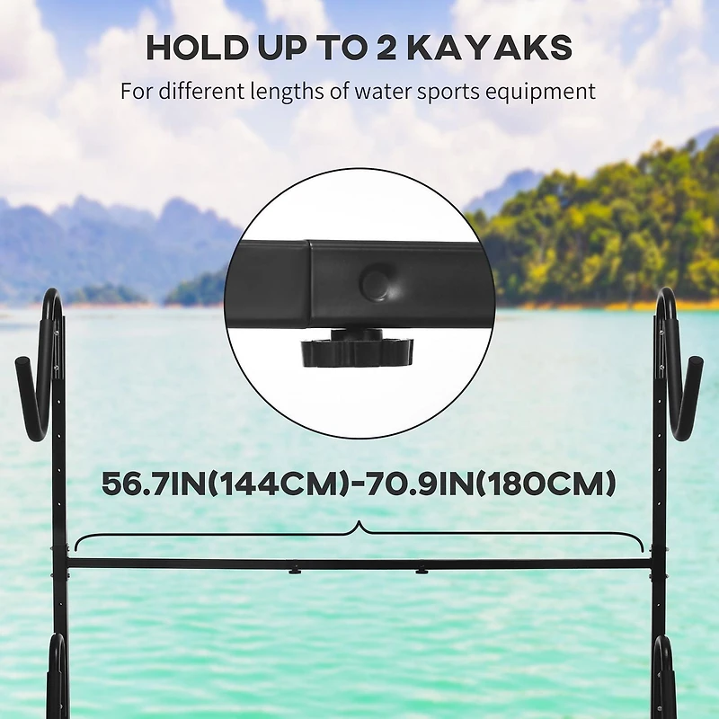 Soozier Freestanding Kayak Storage Rack for 2 SUP, Canoe, or Paddleboard