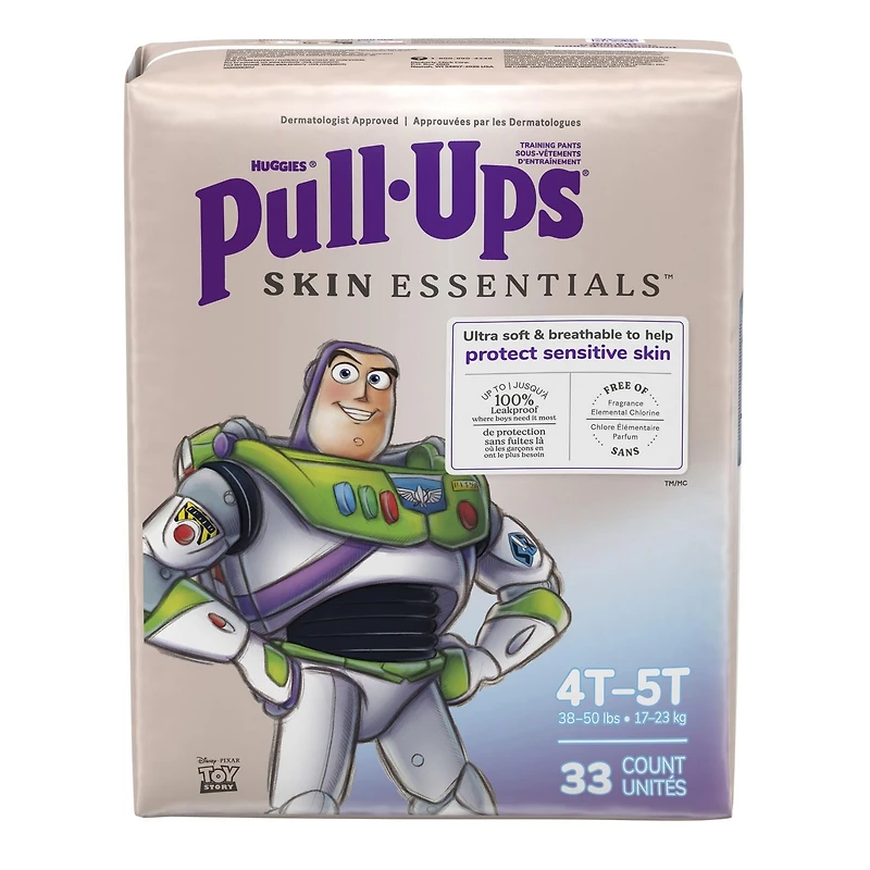 Pull-Ups Boys' Skin Essentials Training Pants, 2T-6T (16-50 lbs), 99-124 Ct (Select for More)