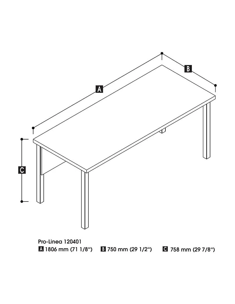 Bestar Pro-Linea Table with Metal Legs