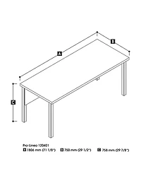 Bestar Pro-Linea Table with Metal Legs